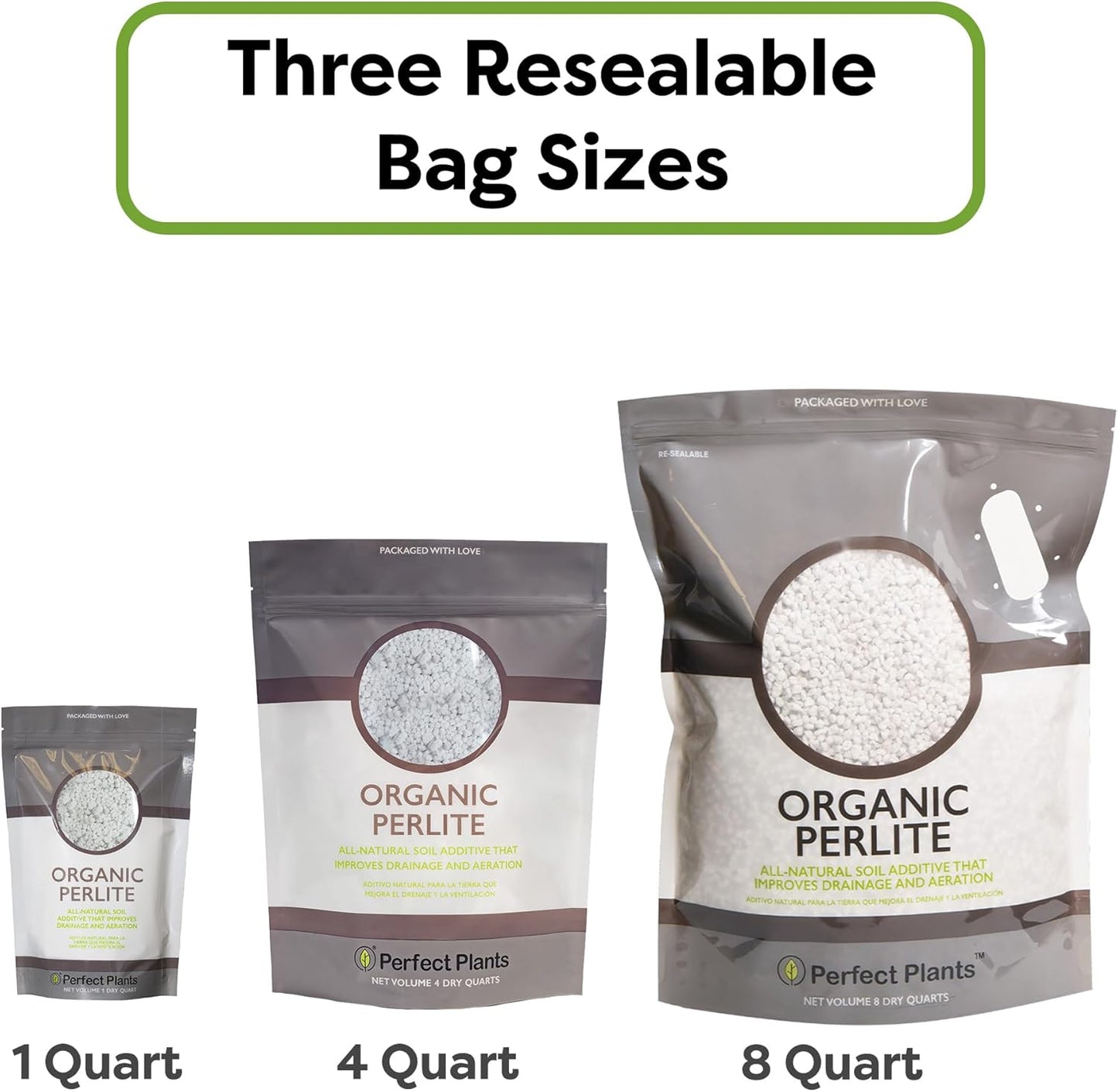 Organic Perlite by â Add to Soil for Indoor & Outdoor Container Plants for Drainage Management and Enhanced Growth (8Qts.)