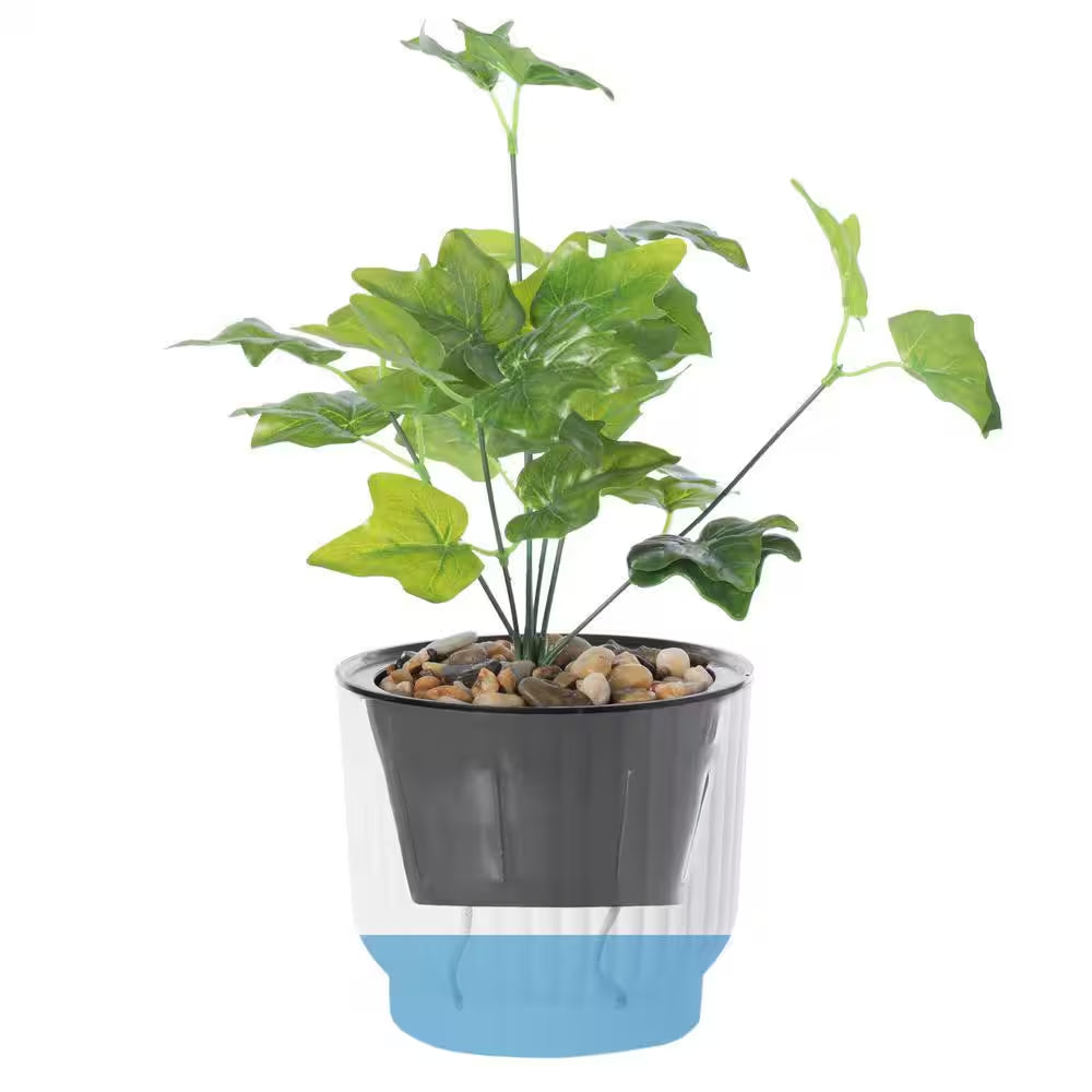Plastic White Flower Pot Self Watering Planter (6-Pack)