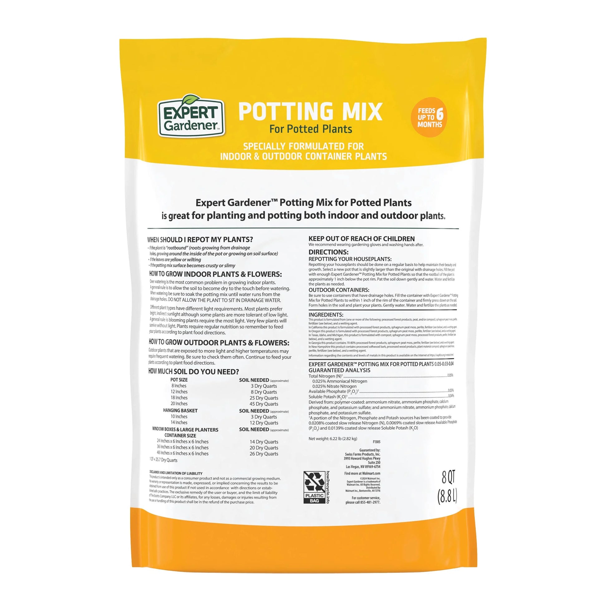 Potting Mix for Potted Plants, 8 Qt.
