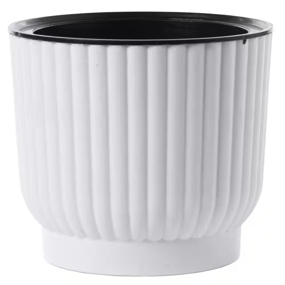 Plastic White Flower Pot Self Watering Planter (6-Pack)